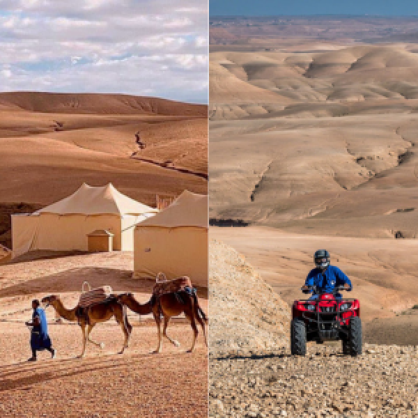 Agafay desert camel ride and quad bik  7/7j time 09h00-14h00-16h00